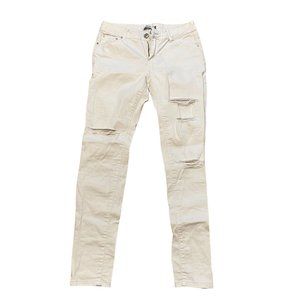 White distressed skinny jeggings